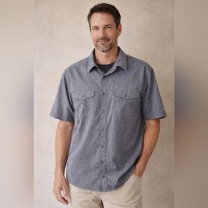 Karbon | Men's Gray Short Sleeve Shirt, Size L